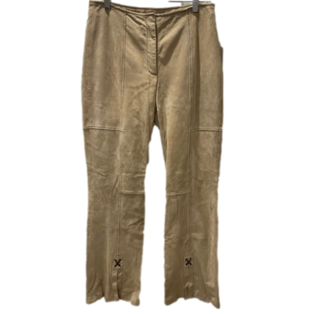 Wilsons Leather Women's Wide Leg Leather Pants in Tan